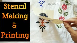 DIY Handmade Stencil Making amp Printing l Easy Paper Stenciling at home l Stencil Printing at home [upl. by Fia644]