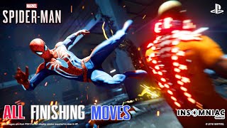 SpiderMan Ps4 All Finishing Moves [upl. by Carthy]