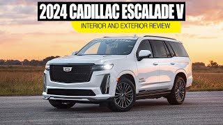 2024 Cadillac Escalade v  sound walk around interior and exterior supercharged performance [upl. by Nerral]