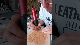 Making a leather art piece leathergoods tattooart oldschooltattoo [upl. by Baniez]