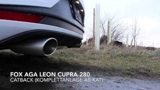 Seat Leon Cupra 5F 280  Fox AGA Catback [upl. by Drarreg]