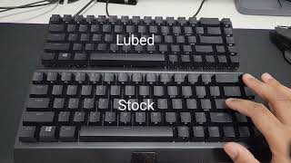 Razer Blackwidow V3 mini lubed vs stock stablisers sound test [upl. by Anatlus]