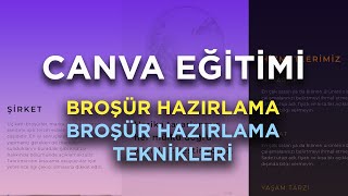 CANVA İLE BROŞÜR NASIL YAPILIR  BROŞÜR TASARIMI [upl. by Ecahc]