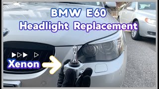 BMW E60  E61 Headlight Bulb Replacement DIY BiXenon LCI 528i 530i 535i 545i 550i [upl. by Willcox]