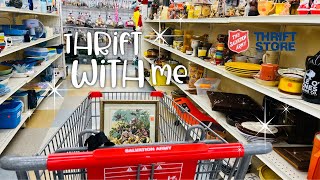 Thrift With Me  The Salvation Army Thrift Store  Vintage Home Decor [upl. by Notsud]