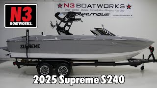 2025 Supreme S240  Stone Gray  Walk Through  N3 Boatworks [upl. by Hessler]