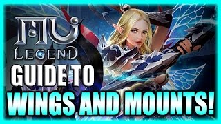 MU Legend Guide  Wings and Mounts  How to Get Them and Upgrade English Gameplay [upl. by Aicen]