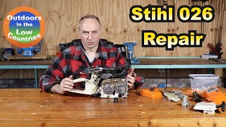 Stihl 026 Chainsaw Repair of AV system and contact switch [upl. by Nisbet]