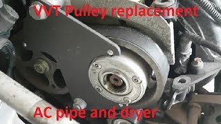 Renault Megane K4M760 VVT pulley replacement and some AC work [upl. by Oech274]