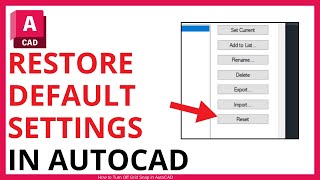 How to Restore Default Settings in AutoCAD QUICK GUIDE [upl. by Agnimod]