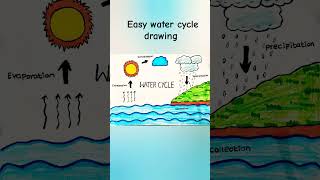 Easy water cycle drawing  water cycle drawing  water cycle diagram  Hydrological cycle drawing [upl. by Netnilc]