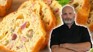 Cake au jambon fromage et olives vertes  Recette très rapide en 5 mn  Pour lapéro ou en entrée [upl. by Adniroc]