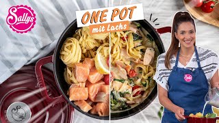 One Pot Lachsnudeln mit Spinat  Sallys Welt [upl. by Jacobo]