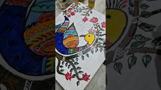 Madhubani paintingpeacock diy [upl. by Ocnarf]