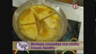 Mollejas crocantes con risotto y crepes Suzette [upl. by Rehpotsirhc192]