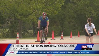 Bentonville hosts 13th annual triathlon funding multiple sclerosis research [upl. by Niltag]