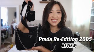 PRADA RE EDITION 2005 BAG REVIEW  ONE MONTH LATER  IS IT WORTH IT [upl. by Pacorro805]