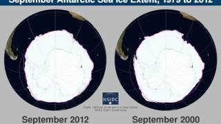 Antarctic Sea Ice Extent 19792012 From NSIDC [upl. by Aissej533]