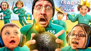 Last one holding it  BOOM FGTeeV Fam plays Crab Games 2 Best Squid Game Video Game [upl. by Ithsav]