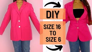 2 DIY NO SEW BLAZER ALTERATIONS  5 MIN REVERSIBLE CLOTHING HACKS [upl. by Esinad326]