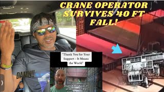 LONGSHOREMAN CRANE OPERATOR SURVIVES A 40FT fall as his crane cab… [upl. by Enelrae]