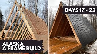 Building an Off Grid AFrame Cabin in Alaska  TIMELAPSE  Episode 2 [upl. by Ydaf]