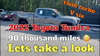 I take a look at a 90 thousand mile 2022 Toyota Tundra V6 twin turbo [upl. by Berga]