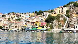 Symi the Dodecanese islands just off the Turkish coast with the amphitheatrelike harbour [upl. by Naneek]