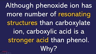 Carboxylic acid is a stronger acid than phenol Why [upl. by Kevon867]