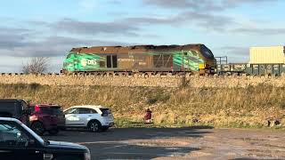 68s at Arnside Lancashire Fusilier near Warton and Four 66s passing Carnforth [upl. by Gwenni]