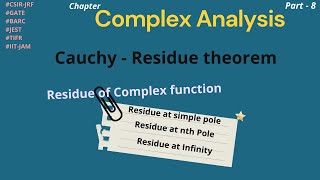 Residue of complex fn  Residue at SIMPLE POLE nth order poleamp at INFINITY  Cauchy Residue Theorem [upl. by Mendel616]