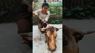 Niuqi hotpot big bull head cooking recipe food cooking spicy mukbang spicyfood [upl. by Hanny]