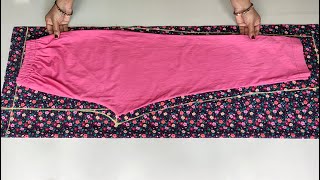 Very Easy Pant Trouser Cutting and stitching  कपड़े पर Pant रख कर Pant की Cutting and stitching [upl. by Irfan]