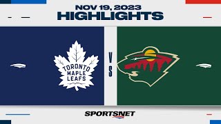 NHL Highlights  Maple Leafs vs Wild  November 19 2023  Global Series Sweden [upl. by Onder361]