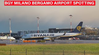 BGY MILAN BERGAMO AIRPORT  PLANE SPOTTING  RYANAIR  PEGASUS TAKEOFFS [upl. by Spalla853]