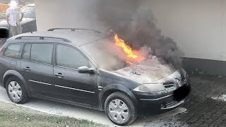 Brennendes Auto fordert Feuerwehr Öflingen zum Einsatz [upl. by Leonore605]