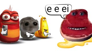 All Sad Hamster meme vs e e ei vs Red larva Skittles meme well done charlie the steak [upl. by Atinrev779]