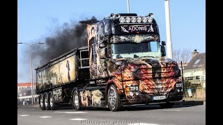 POWERFUL amp LOUD SCANIA 164 580 V8 TORPEDO  PKM LOGISTIQUE FR [upl. by August]