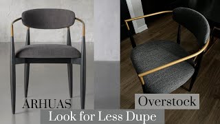 OVERSTOCK DUPE VS ARHAUS JAGGER DINING CHAIRS LUXE FOR LESS DUPE [upl. by Mcclure]