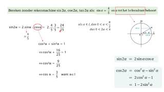 Goniometrie verdubbelings en halveringsformules voorbeeldoefeningen [upl. by Nyleve336]