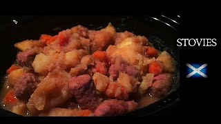 Authentic Traditional Scottish Sausage Stovies slow cooker recipe [upl. by Oliva]