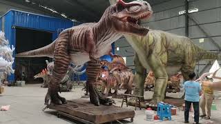 Waterproof T Rex Type Dinosaurs Life Size Jurassic Amusement Park Dinosaur [upl. by Oag]