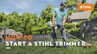 How to Start a STIHL Trimmer  STIHL Tutorial [upl. by Mayor]