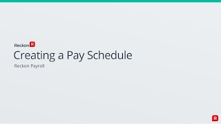 Creating a Pay Schedule [upl. by Suissac]