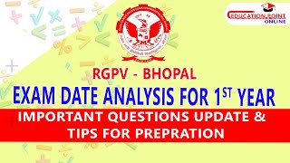 RGPV Exam Date Analysis for 1st Year  Important Questions Update  Tips for Prepration [upl. by Orten318]