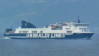 Grimaldi Lines  Florencia passing Kassiopi  Corfu Greece [upl. by Gilbertson]