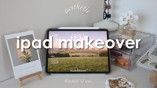 ✨aesthetic✨ iPadOS 17 lockscreen amp homescreen setup  what’s in my iPad 🤍 [upl. by Darrej221]