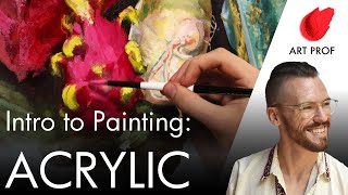 Acrylic Painting for Beginners Techniques amp Supplies [upl. by Eilema139]