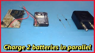 How to charge 2 batteries in parallel power supply Mobile Battery Science Projects [upl. by Dyana134]