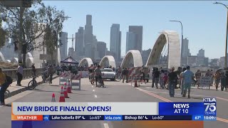 Angelenos celebrate bridges opening [upl. by Kornher126]